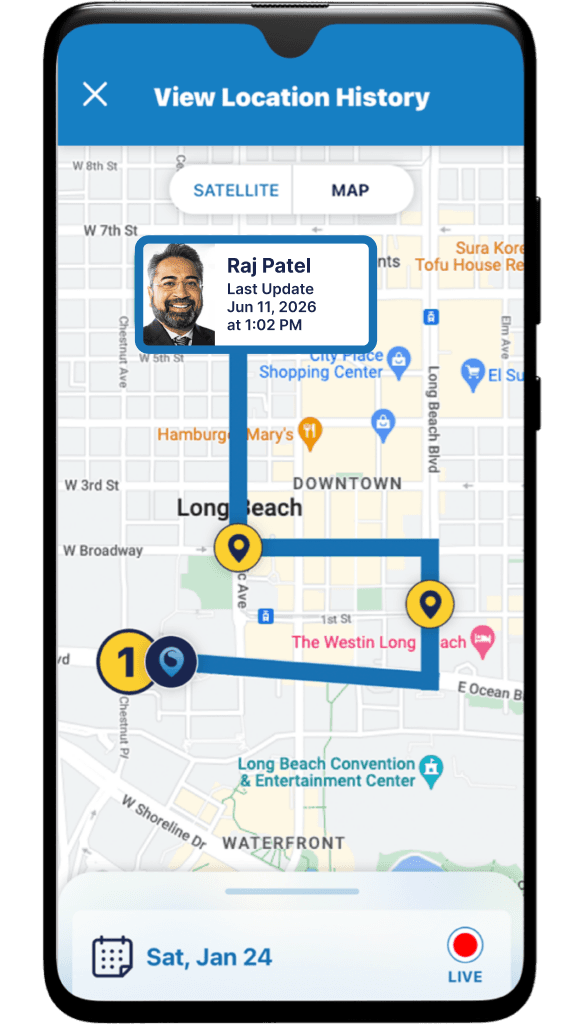 Location history screen